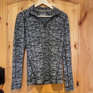 Smartwool Merino Wool 1/4 Zip Pullover Heather Grey Black Base Layer Hiking M